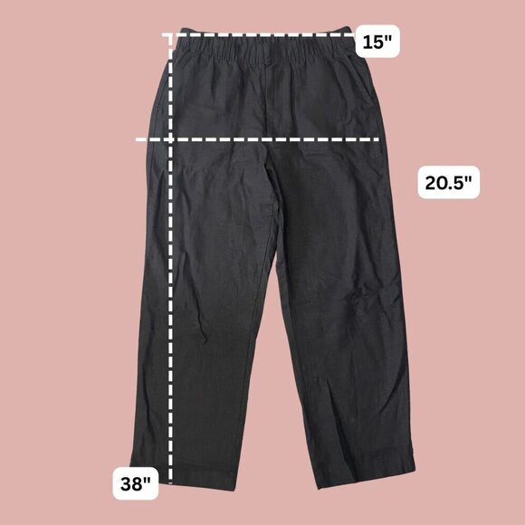 🖤 GAP Relaxed Black Linen-Blend Pants - Size M | Easy Pull-On Everyday Style 🖤 - Picture 3 of 8